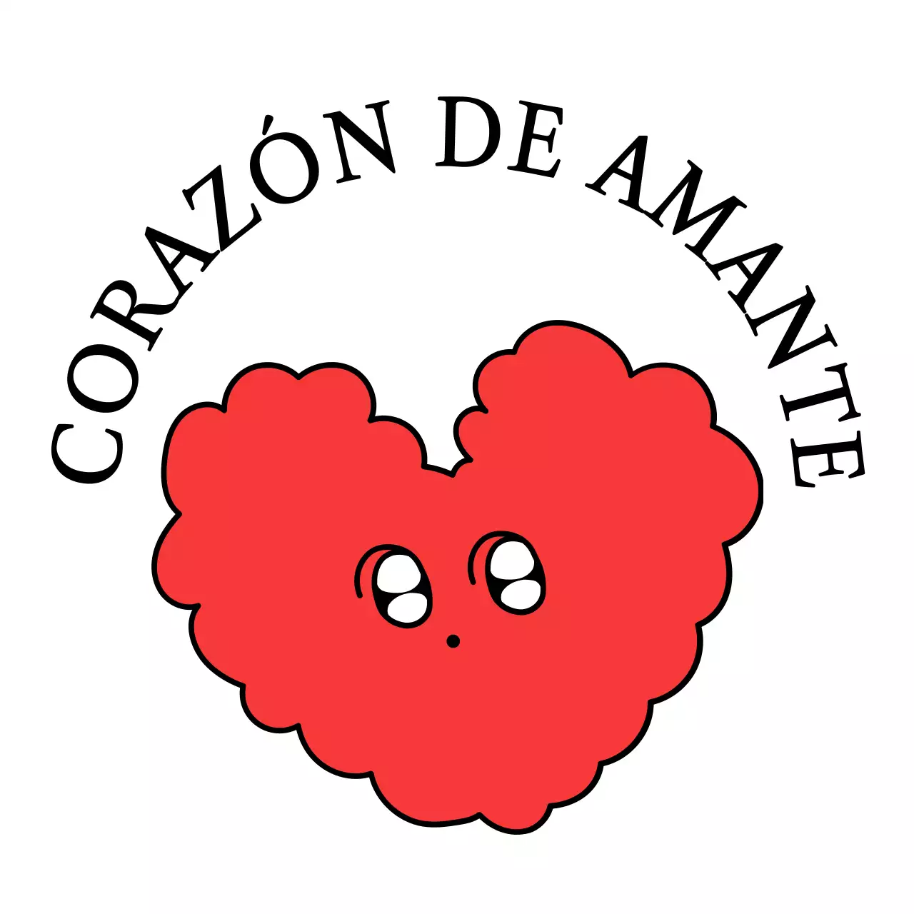 Concepto de ilustración de un simpático corazón de nube