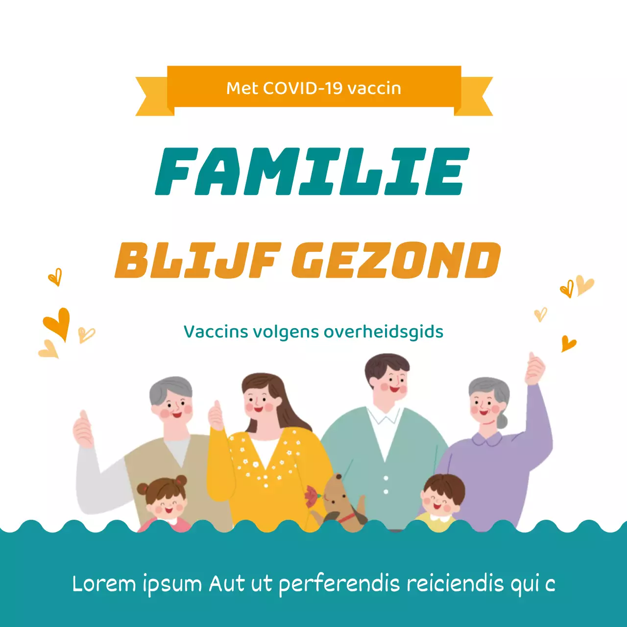 Blauwe en gele illustratie schone vaccin promotie