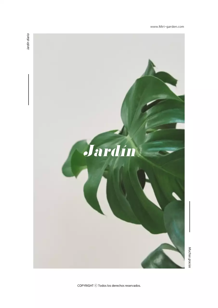 Diseño sencillo de manual de jardinería en blanco y verde