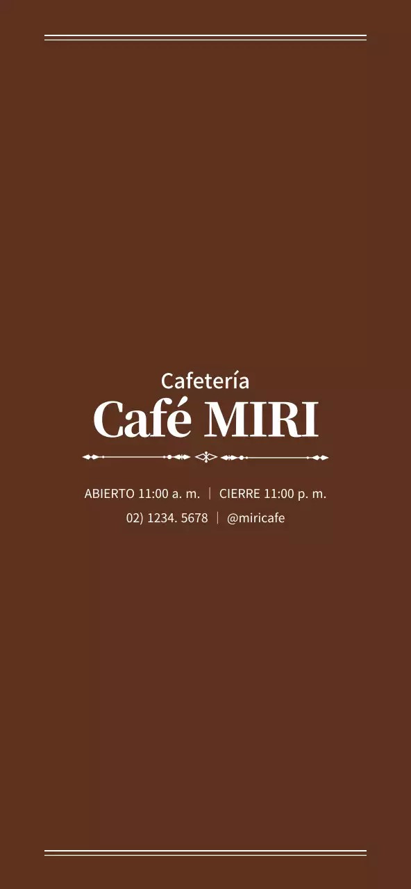 Estilo limpio en marrón y blanco para menús y promociones de cafeterías