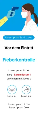 Blaue Illustration Corona Quarantäne Zugangsleitfaden