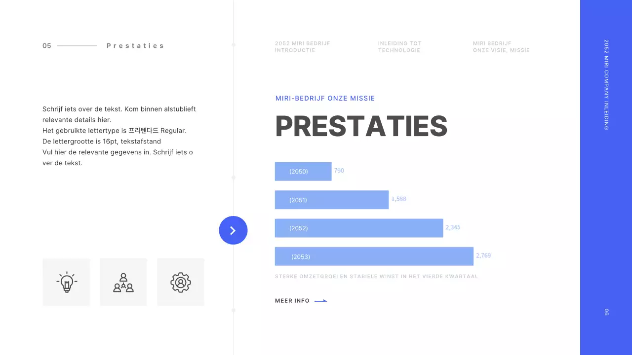 Basislijnconcept in blauw en wit Bedrijfsprofiel