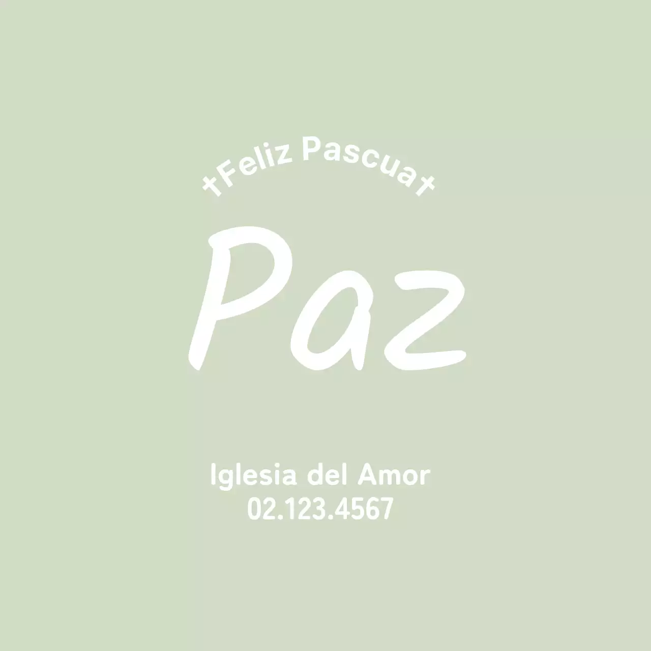 Bonita etiqueta de iglesia con letras verdes