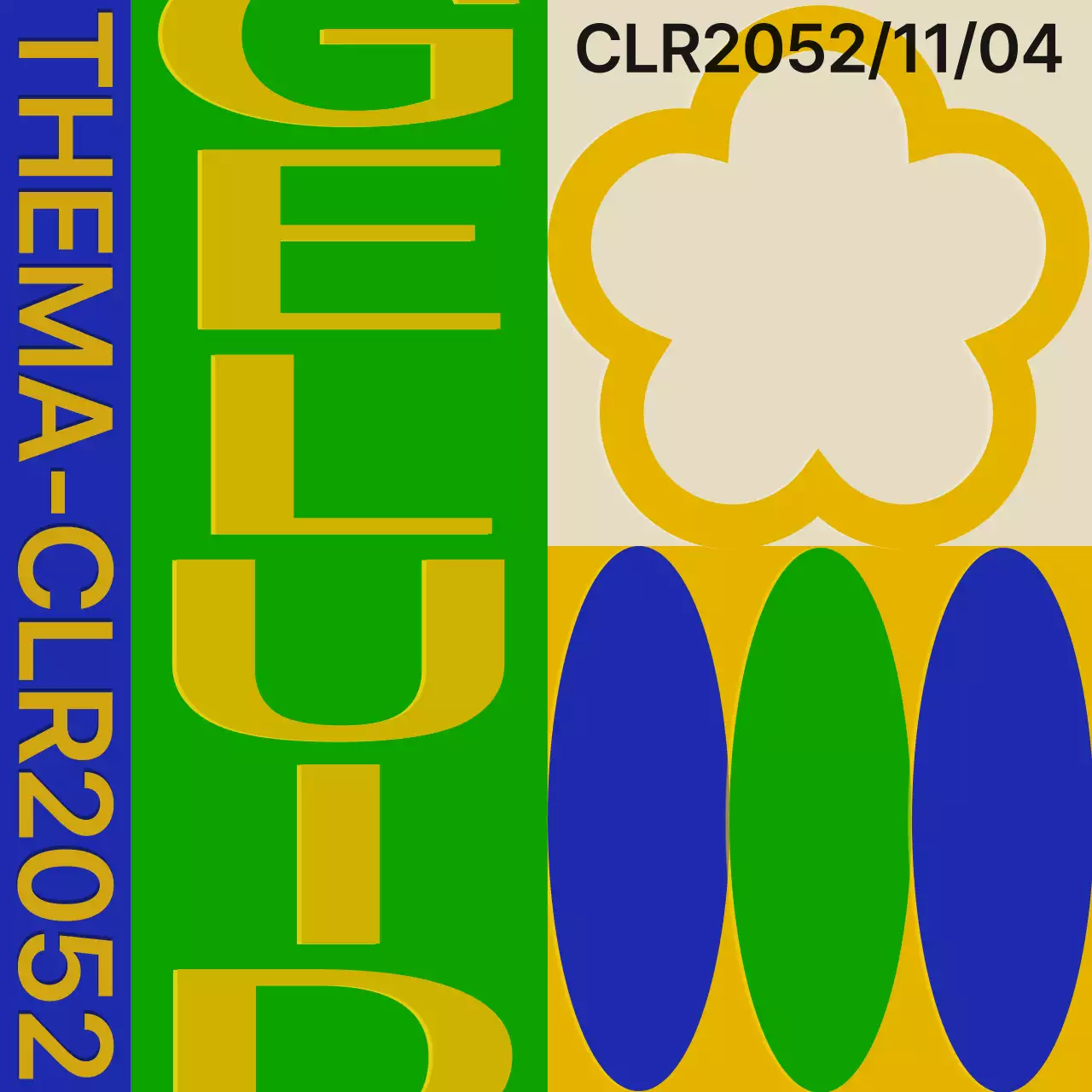 Eenvoudige aankondiging muziekfestival in groen en blauw