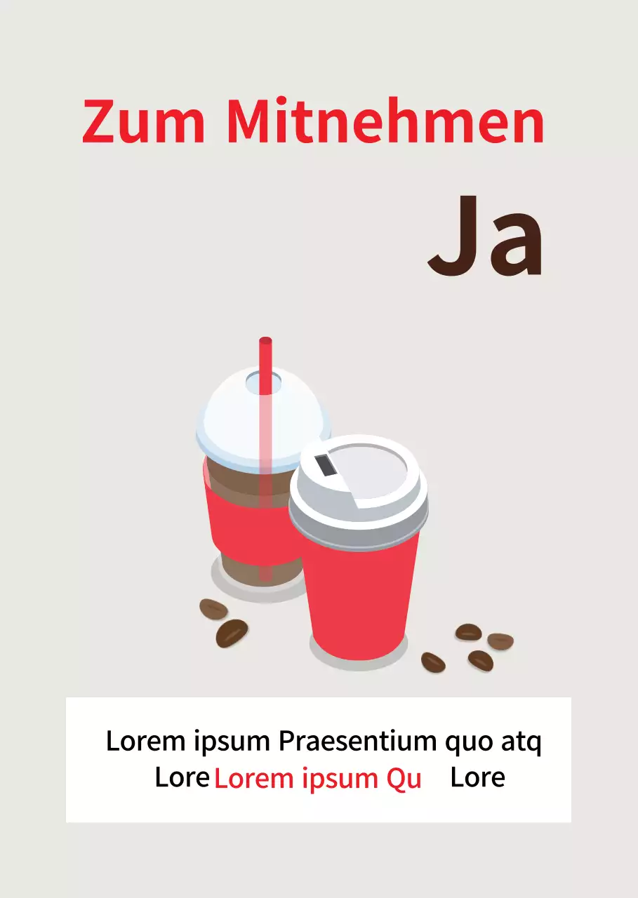 Graue rote Illustration Coronavirus Cafe Takeaway