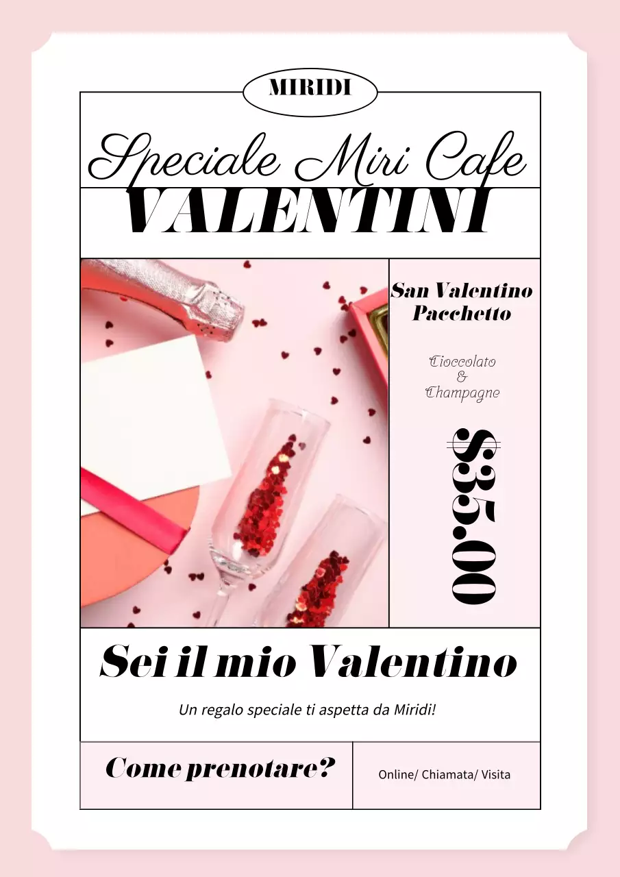 Poster di San Valentino in rosa e nero
