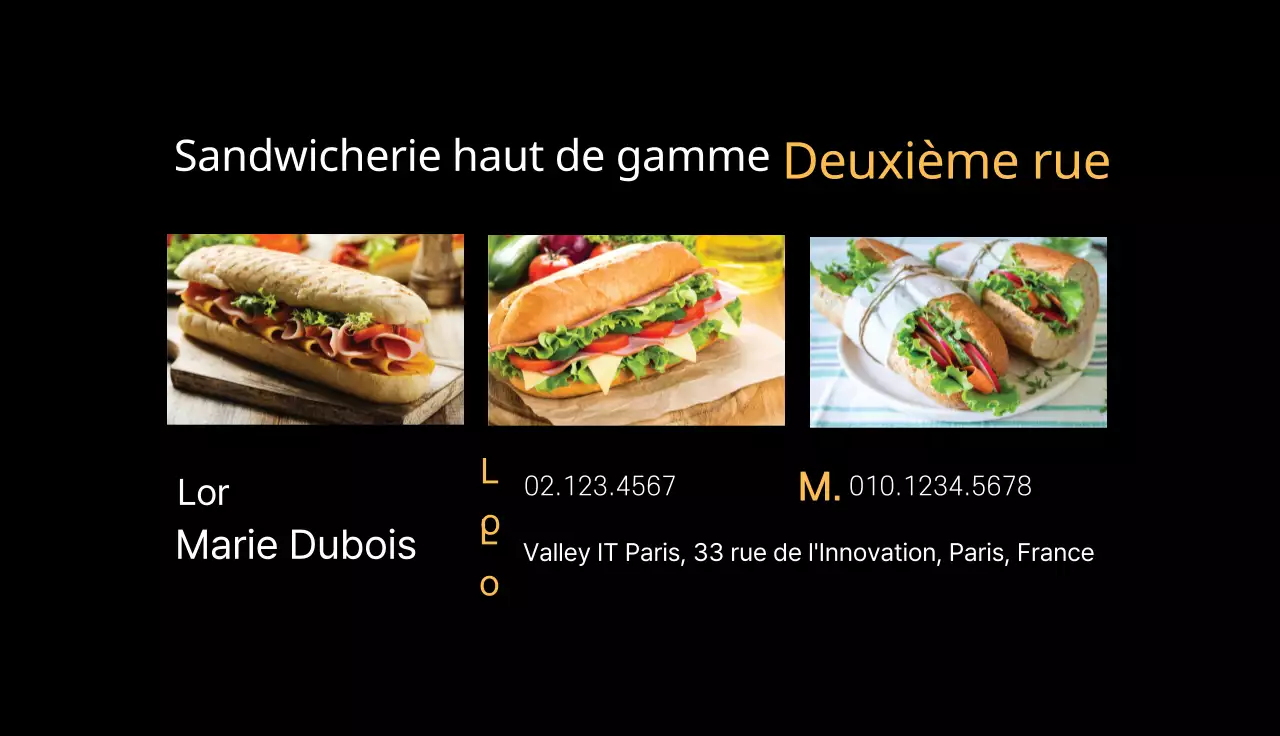 PhotoSurligné noir restaurant soigné sandwich