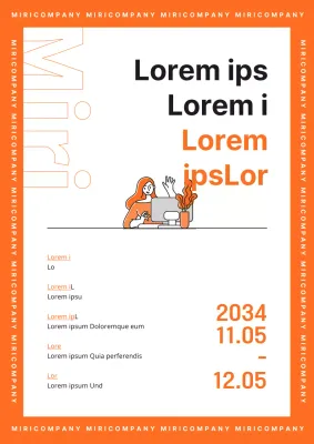 Annonce d'emploi à temps partiel d'assistante de bureau de couleur orange