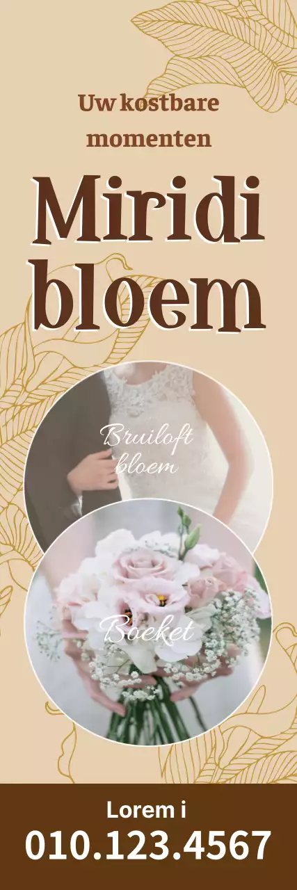 Vintage bloemist bruiloft promotie met beige fotografie nadruk