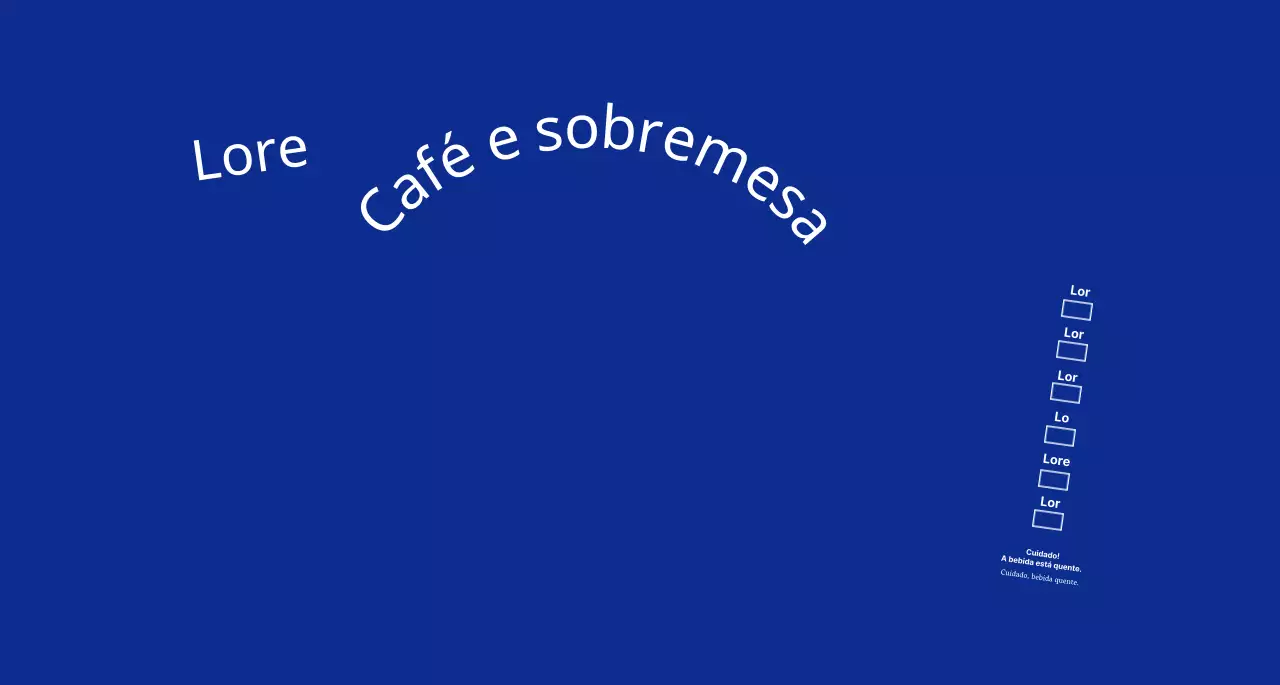 Logótipo de estilo simples em azul-marinho escuro e branco para um café