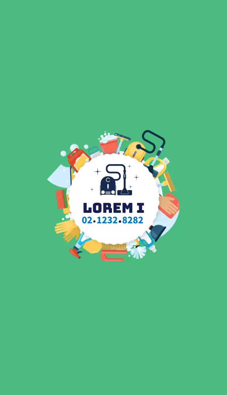 Groene illustratie schattige schoonmaakservice schoonmaakbevordering