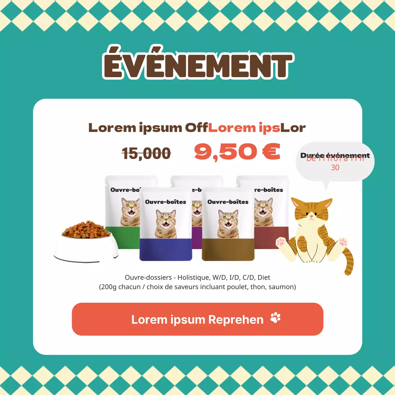 A propos de cette nourriture chaude et câline pour chat et chien en turquoise et marron