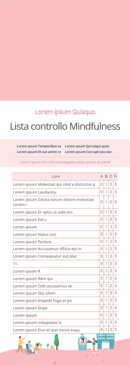 Lista di controllo e guida informativa sulla mindfulness per assistenti sociali in bianco e rosa, stile pulito