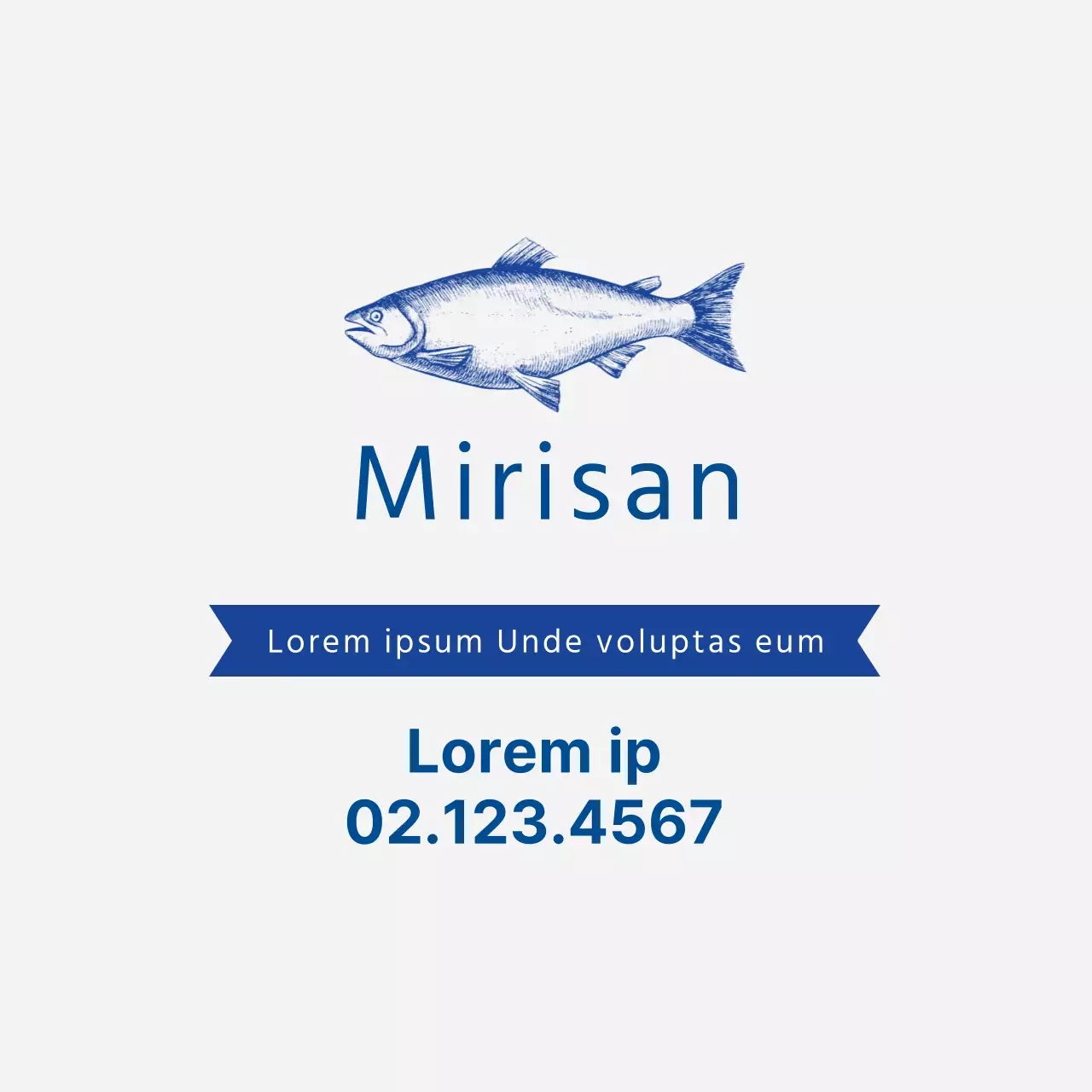 Blaue Illustration ordentlicher Fischladen