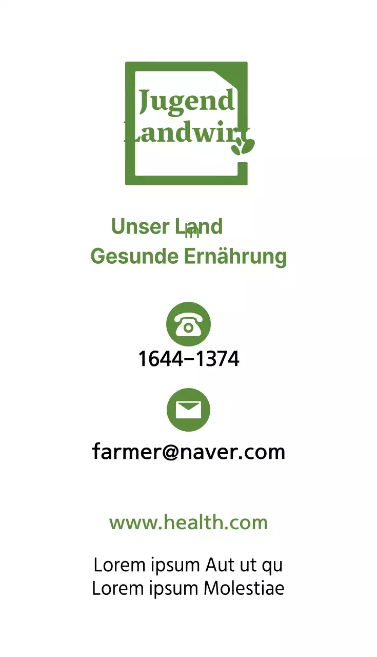 Landwirtschaftliche Visitenkarten