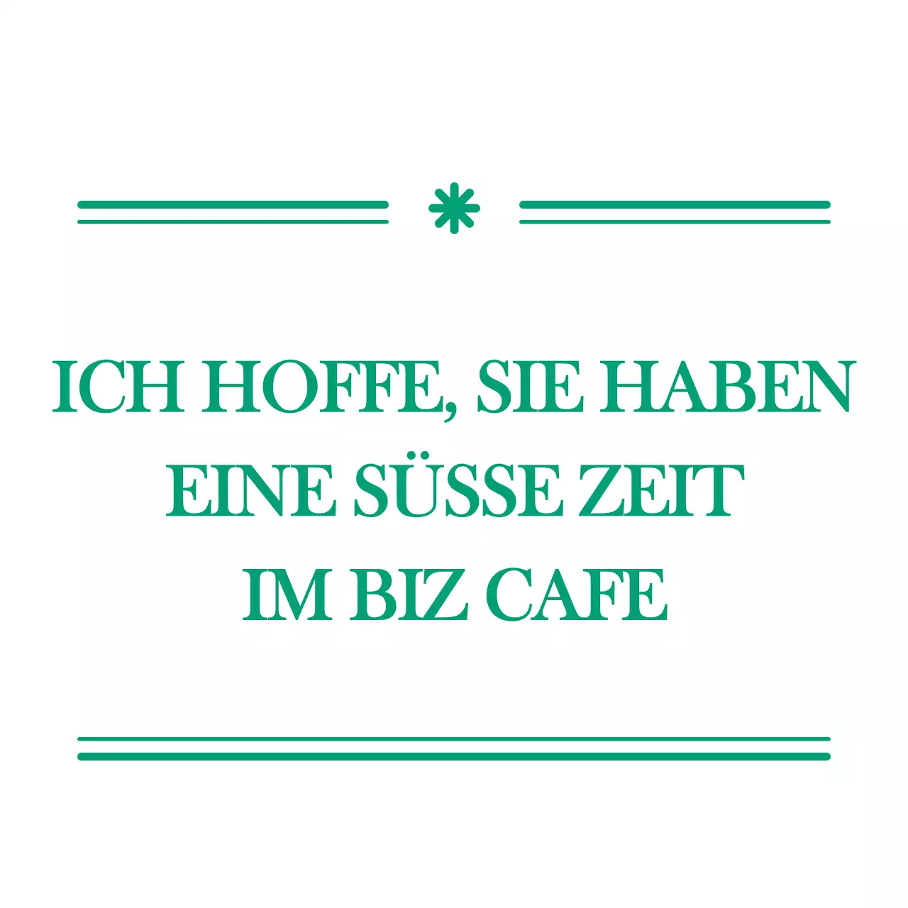 Grüner, emotionaler Text Briefpapier-Stil Cafe