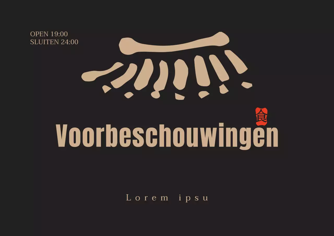 Clean concept Koreaans restaurant logo bewegwijzering in donkerbruin en geel om het restaurant te promoten.