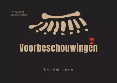 Clean concept Koreaans restaurant logo bewegwijzering in donkerbruin en geel om het restaurant te promoten.