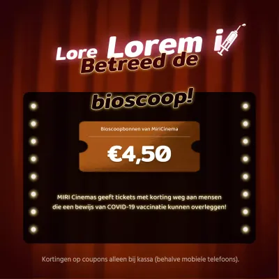 Neon bioscoopevenement in rood en oranje