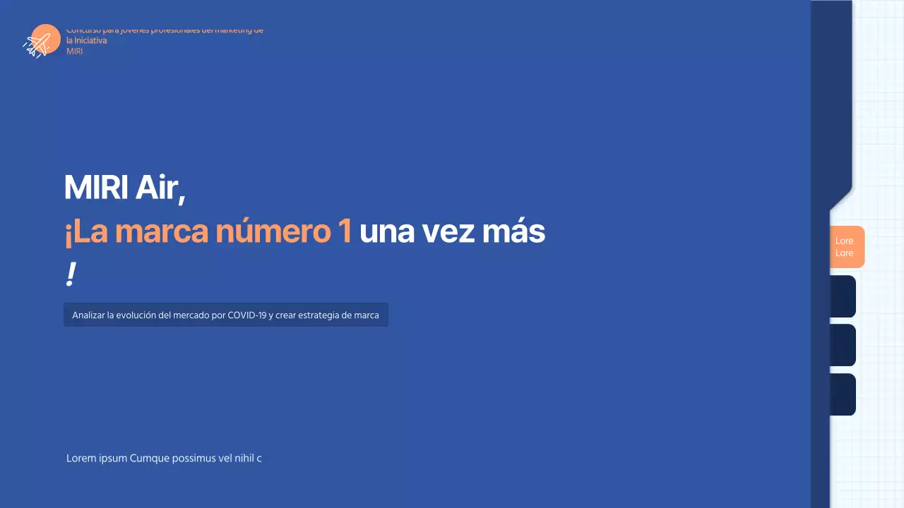 Una presentación limpia y en tonos azules para un concurso publicitario