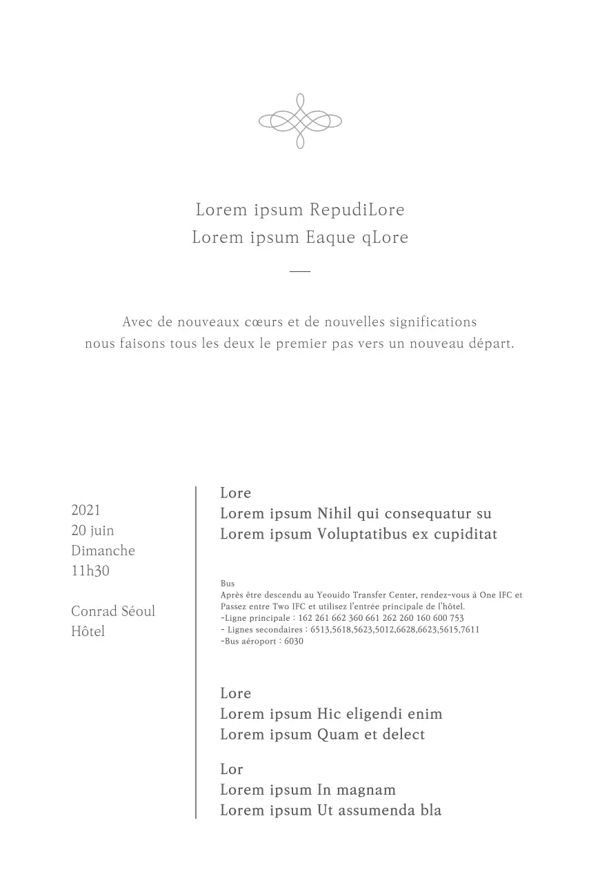 Carte postale verticale d'invitation à un mariage pour un look épuré