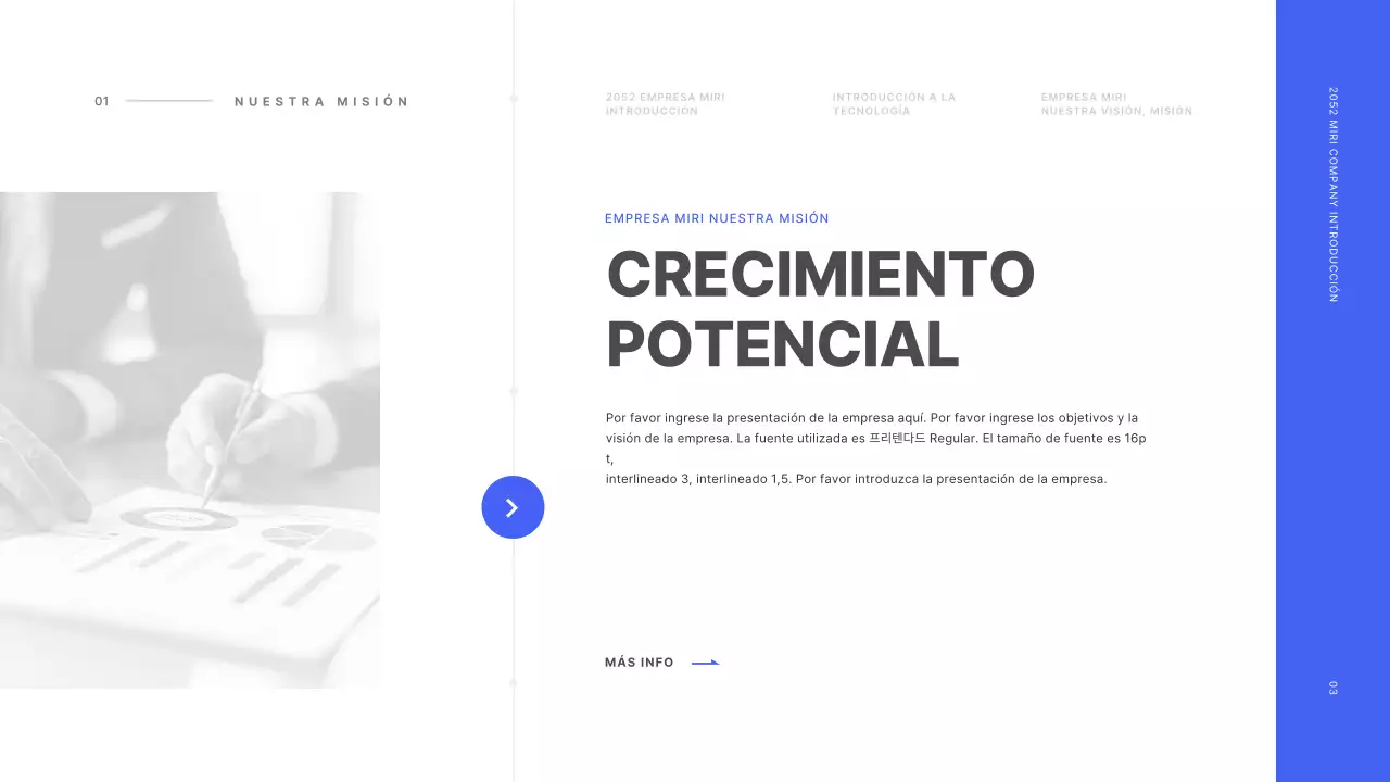 Concepto de línea básica en azul y blanco Perfil de la empresa