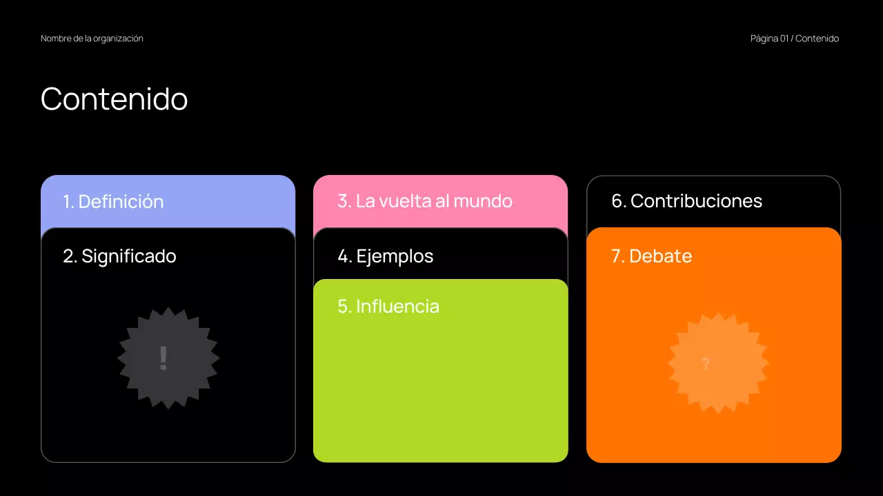 Presentación moderna y atrevida del material de clase