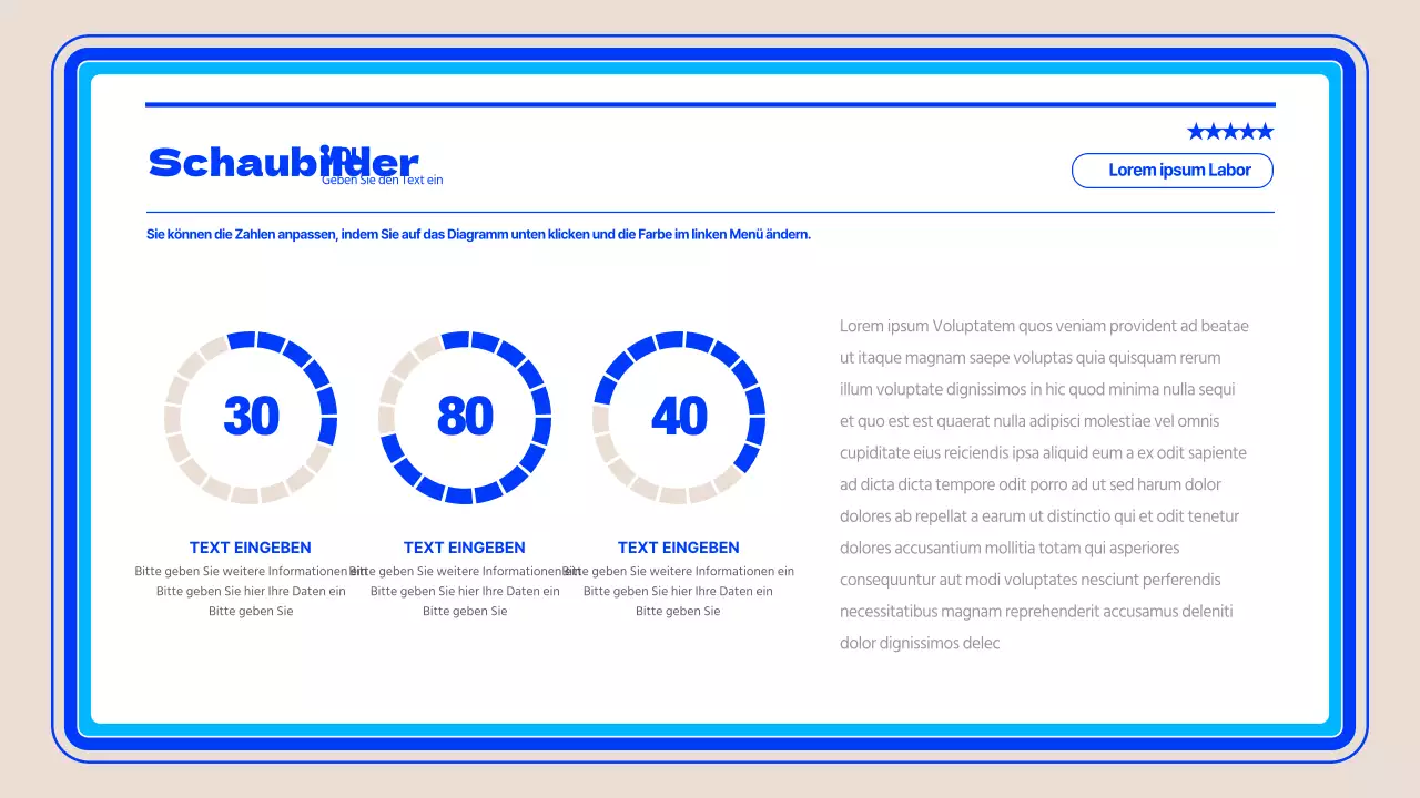 Einfache Infografik mit Donut-Diagramm in Blau