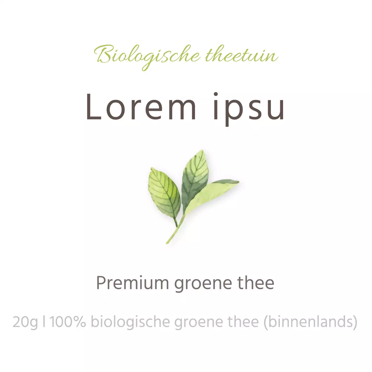 Eenvoudige groene thee sticker in chartreuse