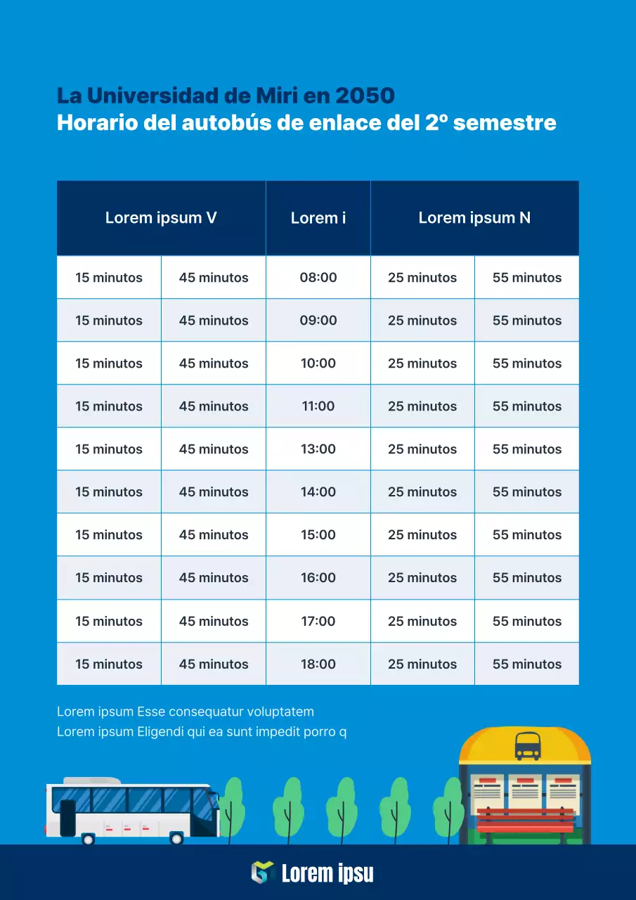 Horario del autobús azul