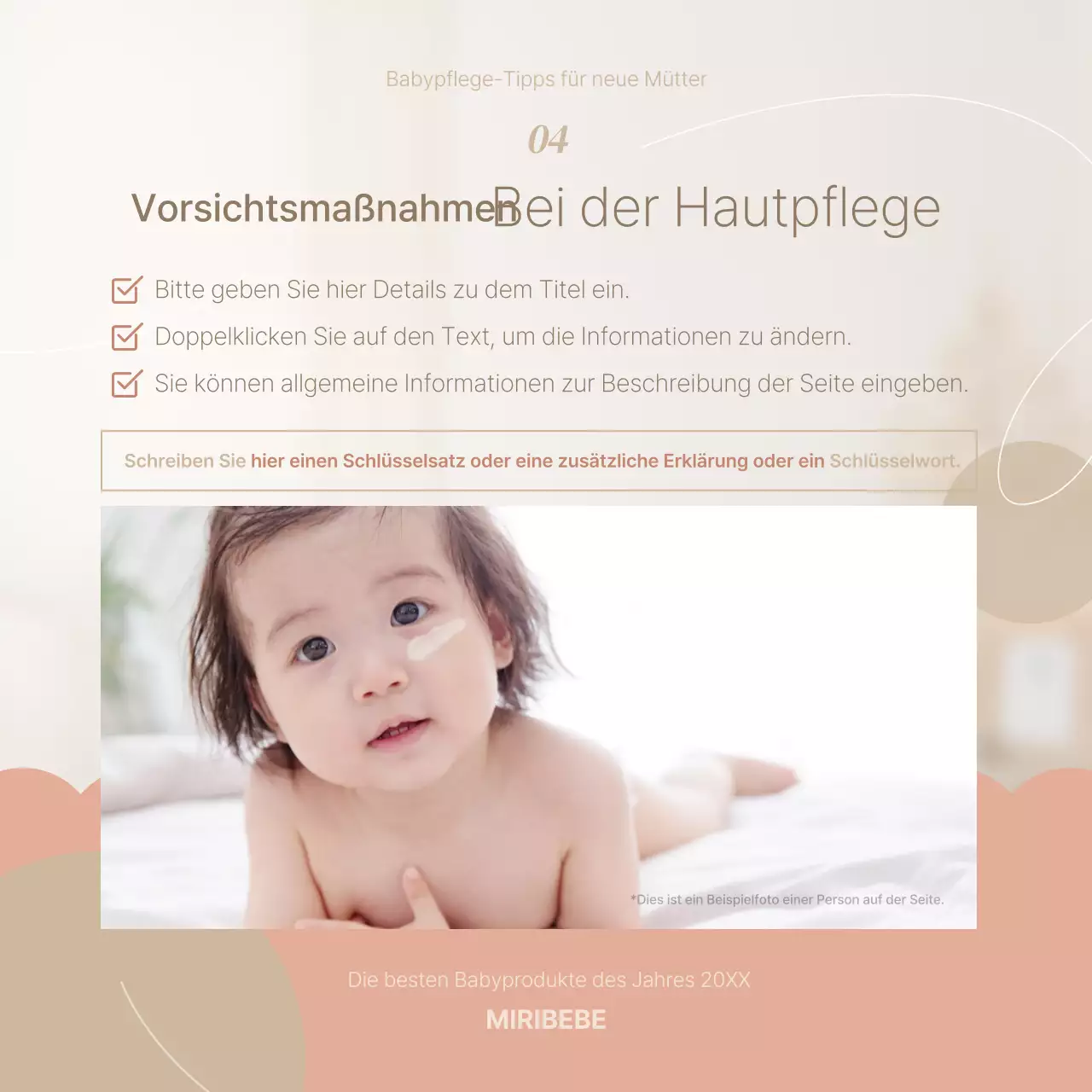 Wie man empfindliche rosa und beige Babyhaut pflegt