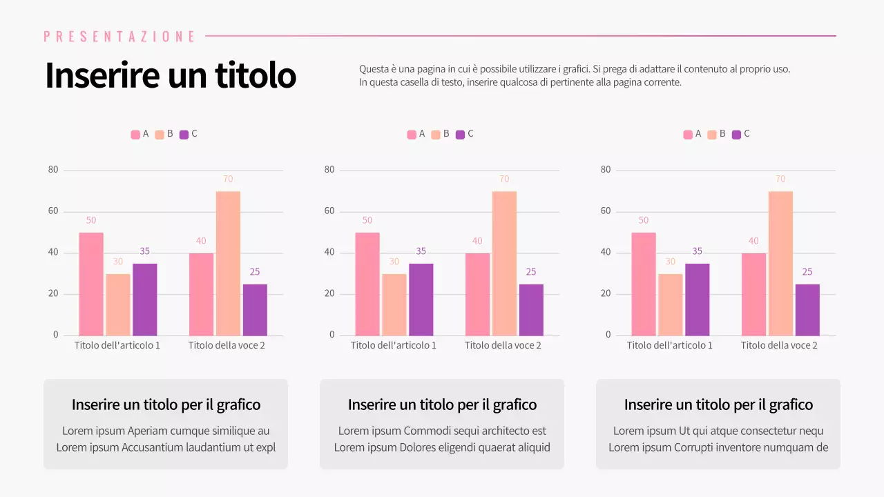 Grafico a barre con gradiente rosa