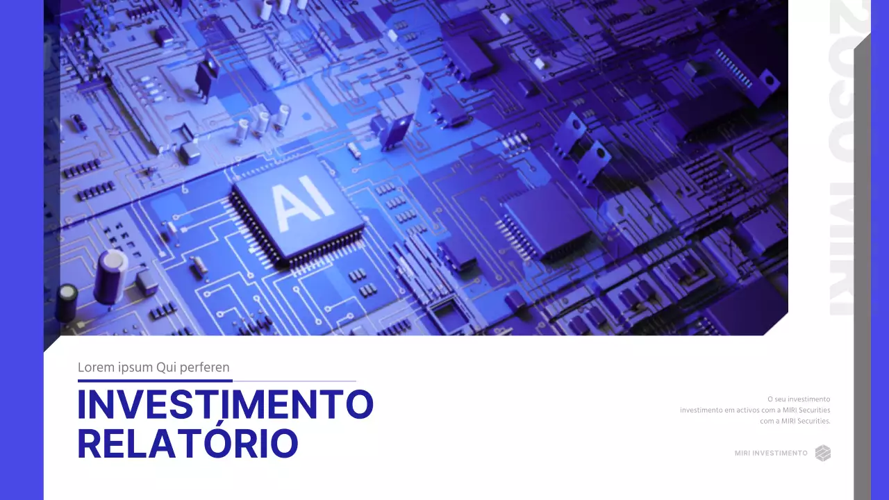 Um tema de relatório de análise de investimento limpo e azul
