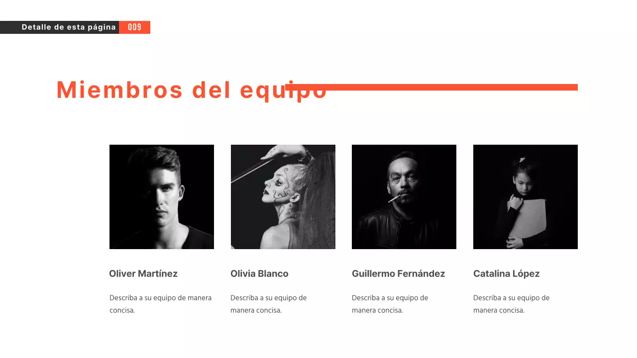 Presentaciones en blanco y negro