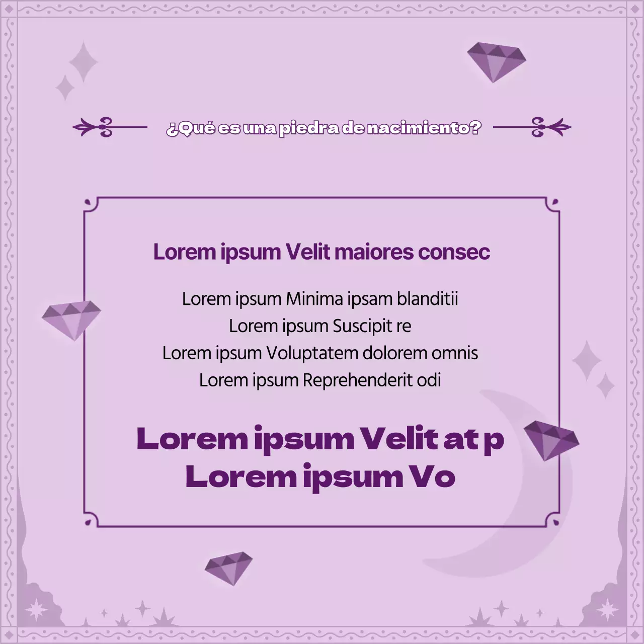 Tarot Púrpura Concepto Birthstone TarjetasNoticias Diseño