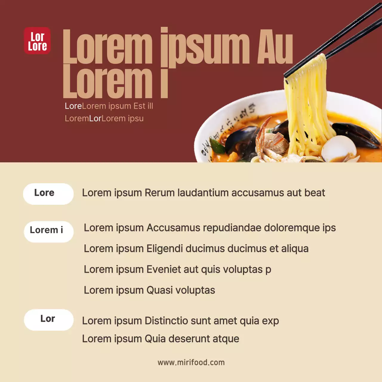 Autocollant pour kit repas chinois avec photo jjamppong rouge