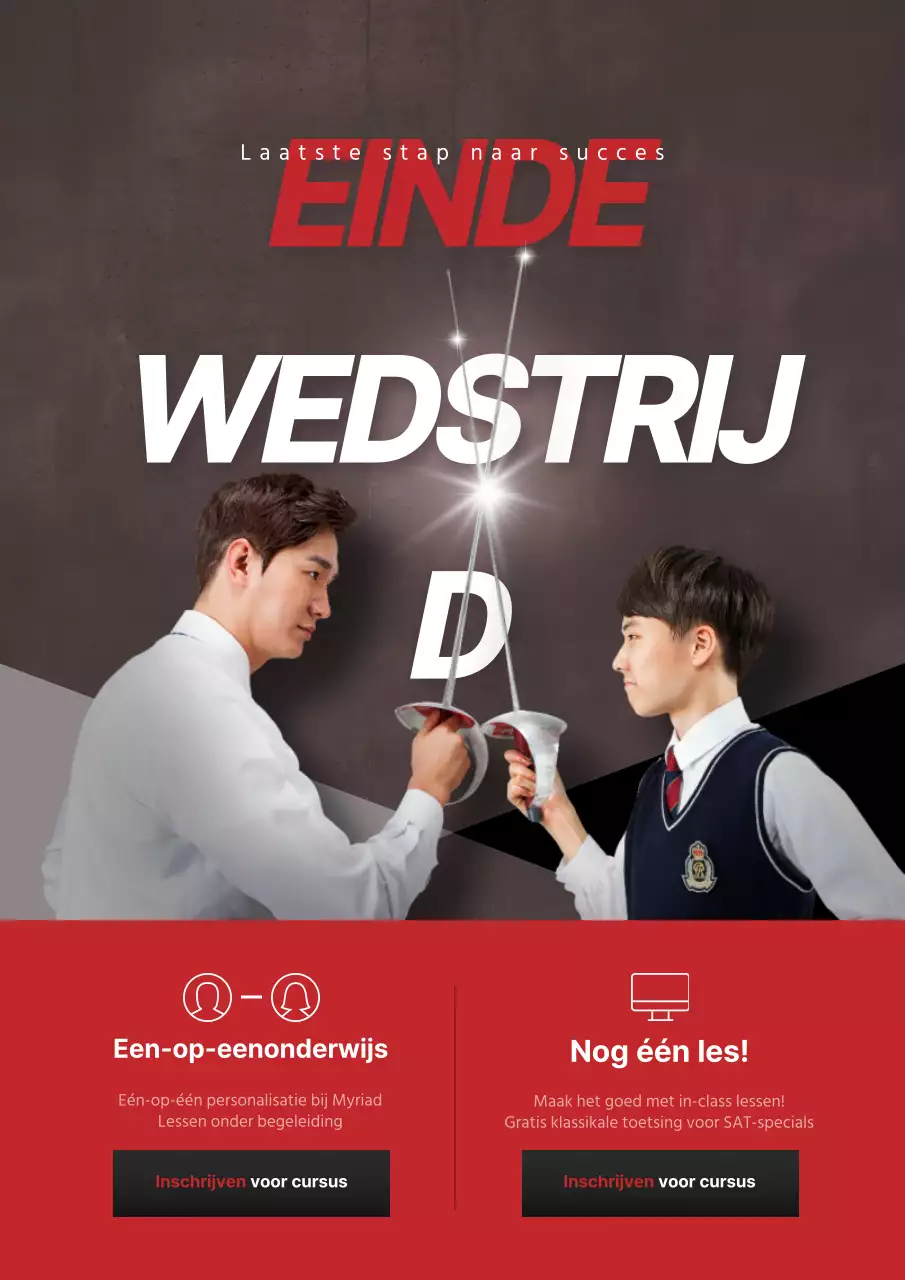 Een school promoten met een foto van een jongen in rood en grijs