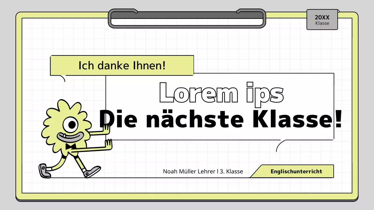 Klemmbrett Konzept pädagogische Präsentation Kit in Kalk und weiß