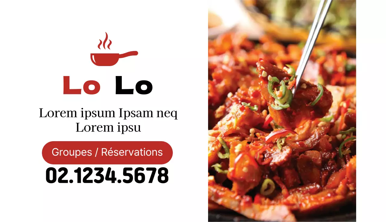 La photo rouge met en évidence la boucherie propre du restaurant