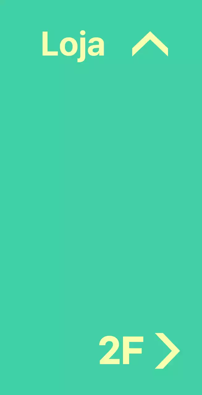 Balsa de menta e amarela com instruções de localização