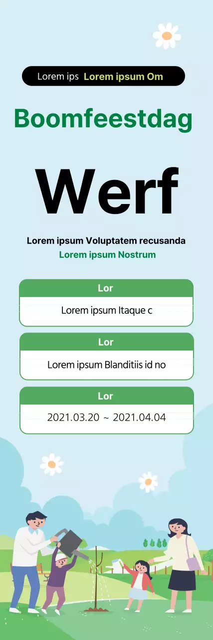 Groene Illustratie Schattige Arbor Day Promotie