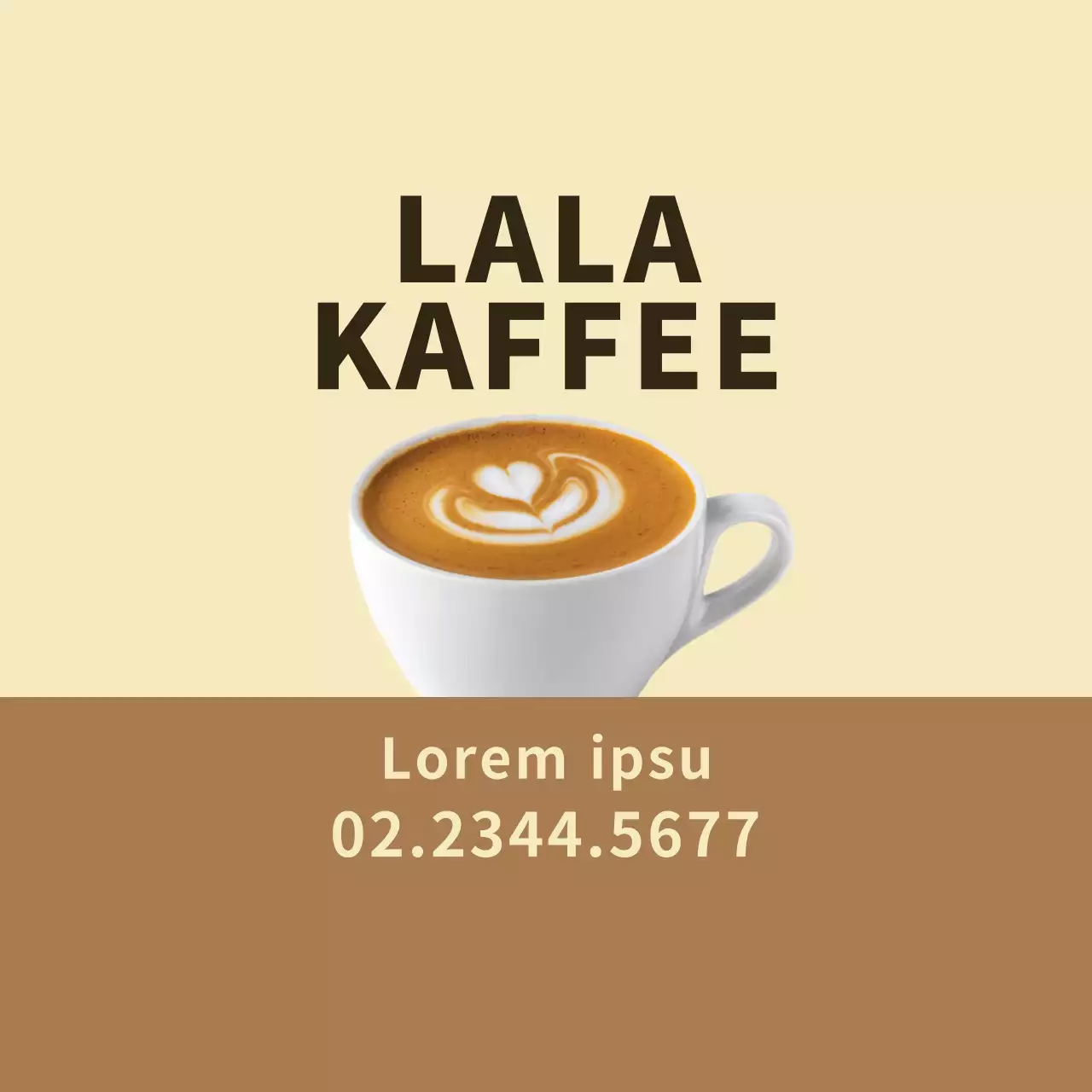 Gepflegte Werbeetiketten für die Kaffeelieferung mit gelben Fotoakzenten