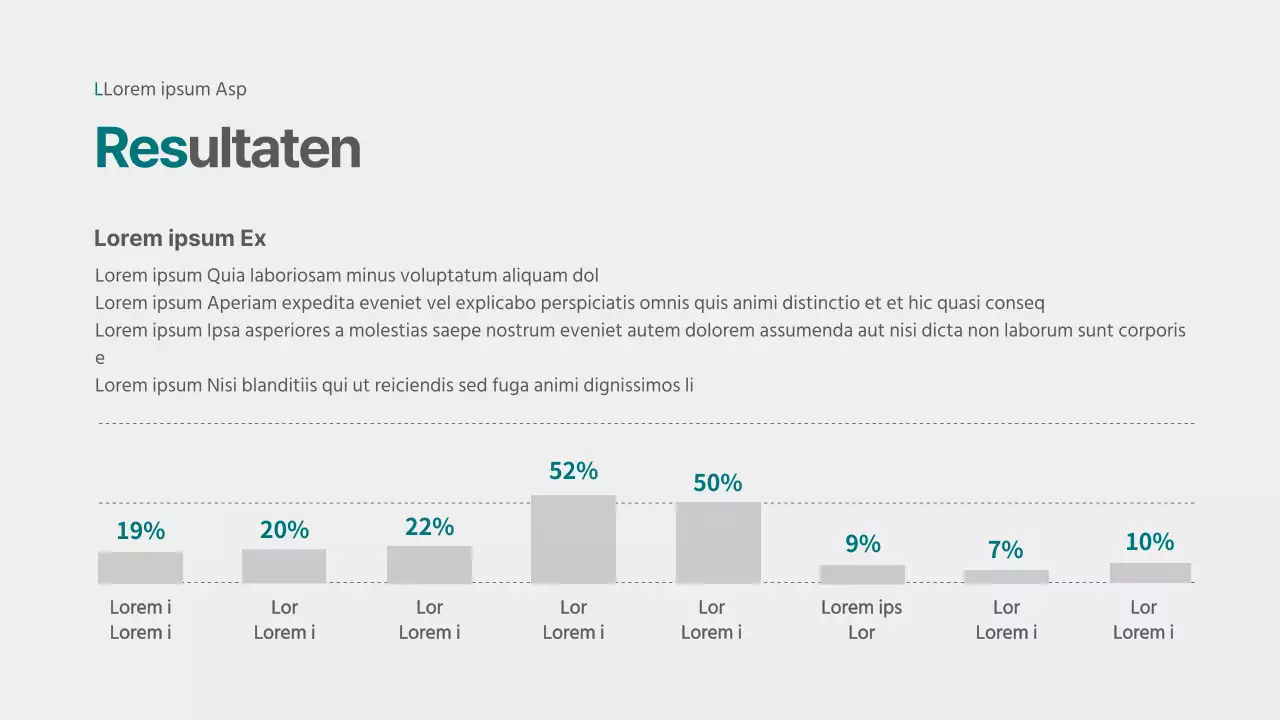 Kolomgrafiek infographic met grijs en turquoise concept