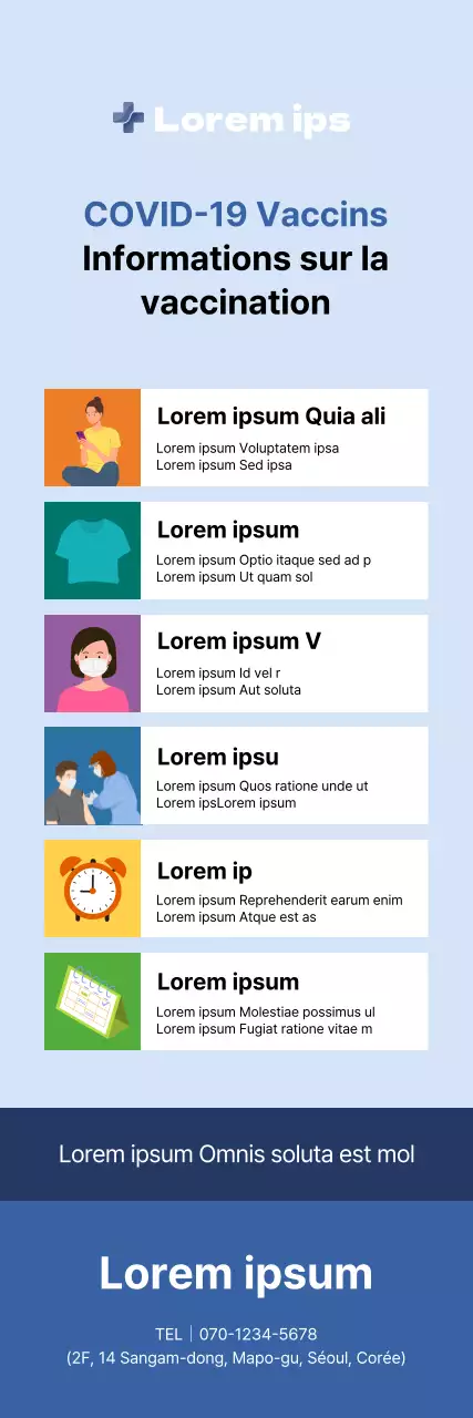Coronavirus Vaccination X-banner avec tableaux et illustrations en couleurs