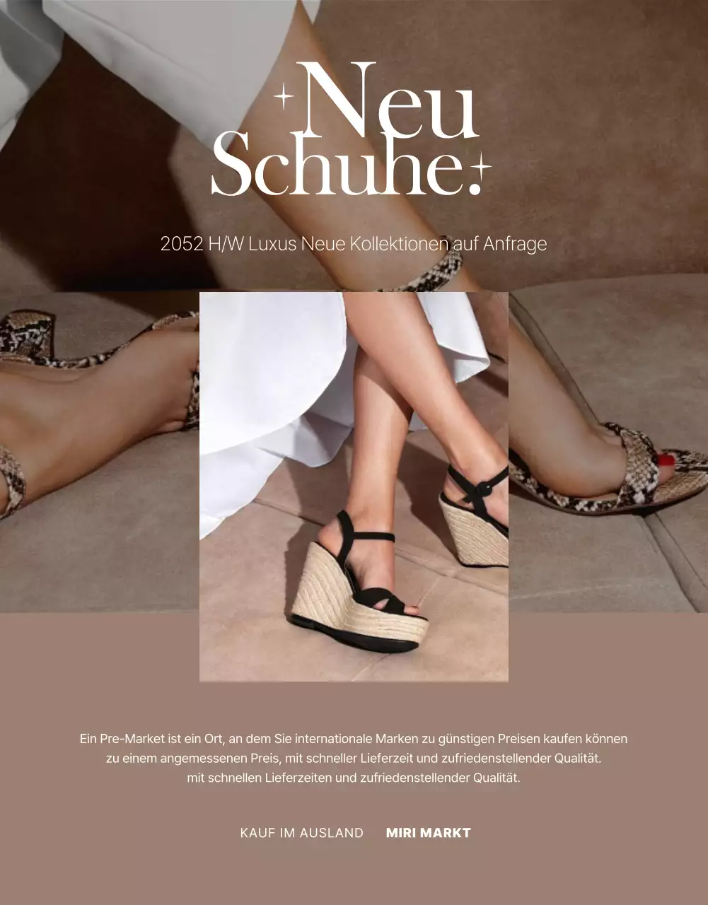 Einfache beigefarbene Schuhe in Übersee kaufen