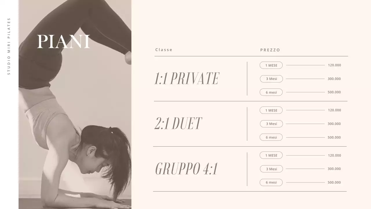 Una moderna introduzione al Pilates in beige e marrone