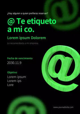Cartel vertical fluorescente verde lima y negro para oficina de referencia de talentos