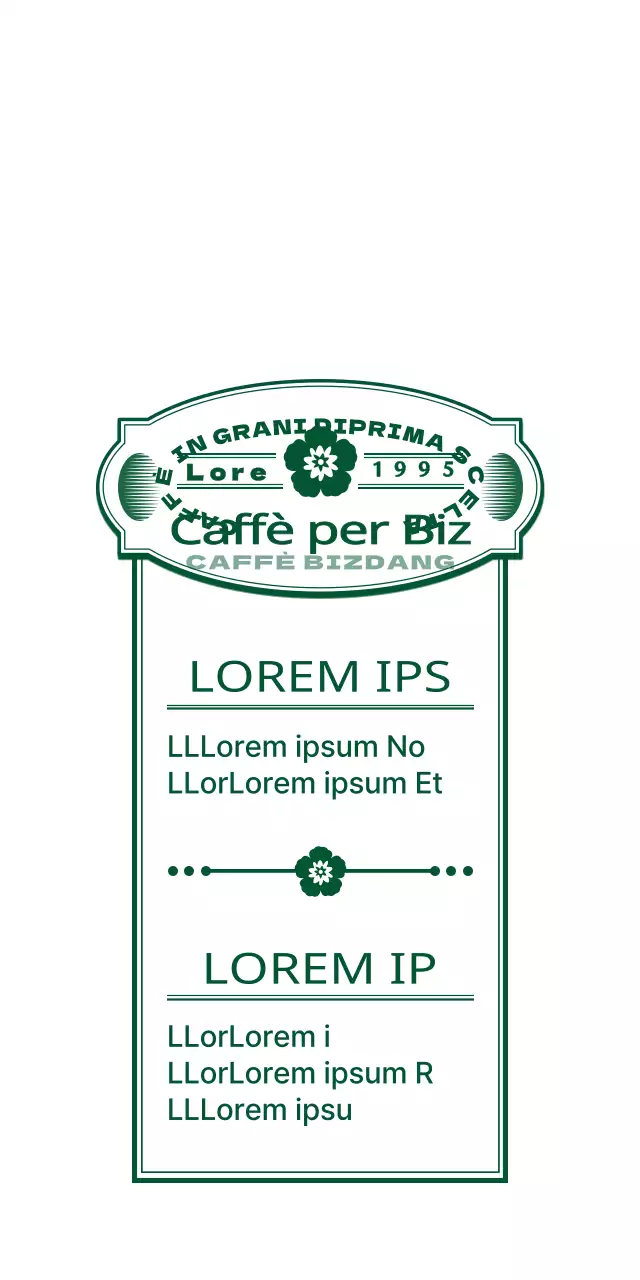 Verde e bianco semplice moderno retrò emblema logo stile caffè informazioni