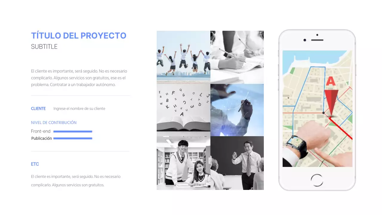 Cartera de promotores en azul