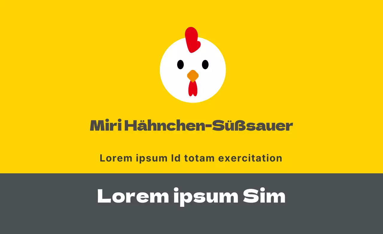 Werbung für ein hübsches Restaurant Karaage mit einem gelben Logo